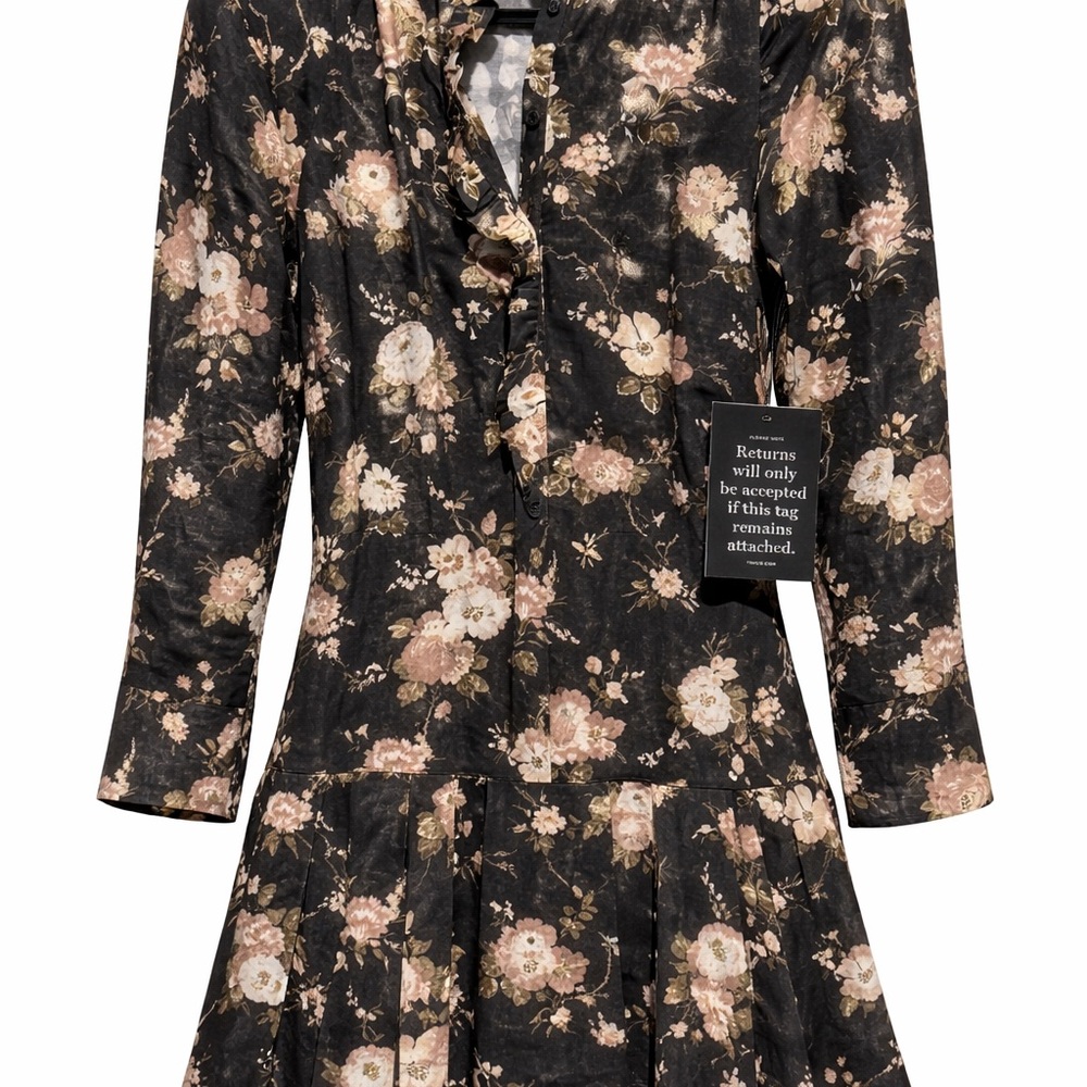 Tuckernuck Black Floral Long Sleeve Dress